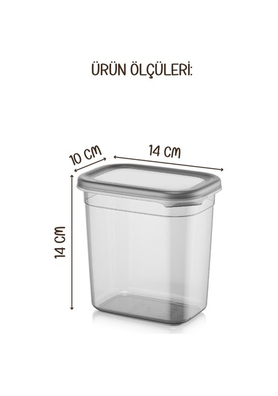 Vienev Beyaz Serigrafi Etiketli 12li Peggy Dikdörtgen Baharatlık Seti 1150 Ml Antrasit Beyaz