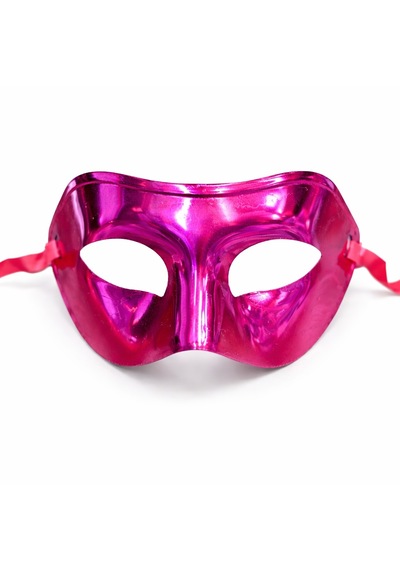 Lunaev Metalize Parlak Parti Maskesi Pembe Renk 16x7 Cm "