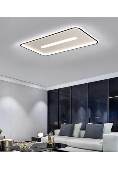 Antrasit 60x90 cm Dikdörtgen Avize 3000K Sarı Işık Led Plafonyer