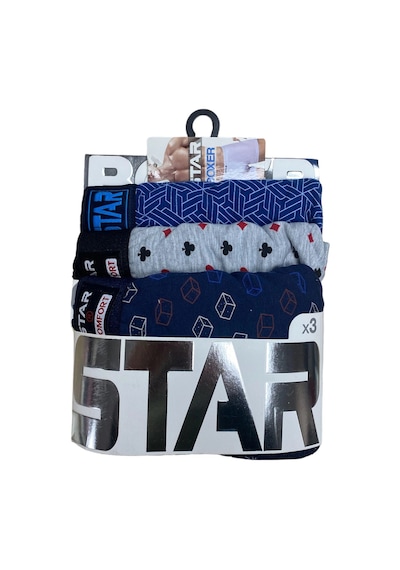 Modadua Star 105 Desenli Jakar Erkek 3'lü Kemer Boxer