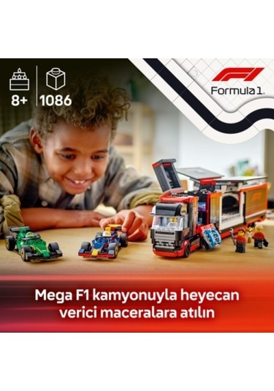Lego F1 Arabalı F1 Kamyonu Eğlenceli Oyun Seti 8 Yaş Ve Üzeri İçin