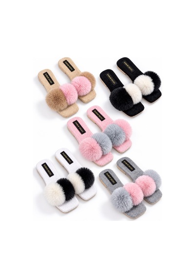 Dabab Shoes Pomella Kadın Pembe Çift Ponponlu Peluş Bantlı Kaymaz Tabanlı Önü Açık Ev Terliği Dabab Shoes Pomella Kadın Pembe Çift Ponponlu Peluş Bantlı Kaymaz Tabanlı Önü Açık Ev Terliği