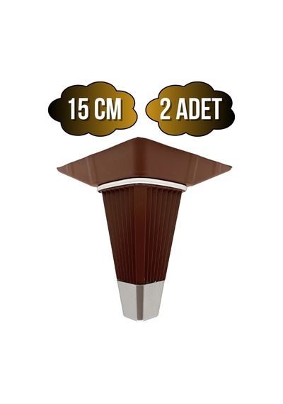 İrem Kahverengi Krom 15cm Plastik Ayak Mobilya Masa Ve Dolap Ayağı Kahverengi Krom 15cm 2 Adet Kahverengi