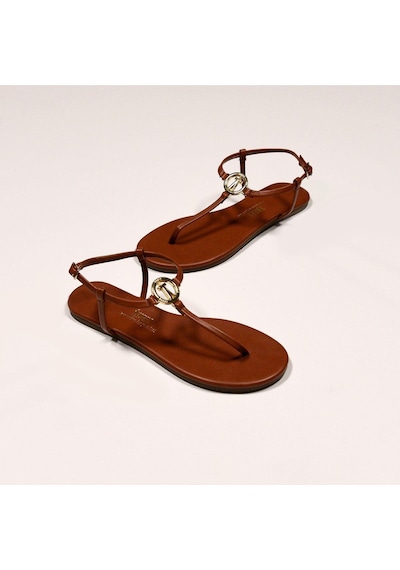 Kadın Taba Tokalı Sandalet-5039 Taba