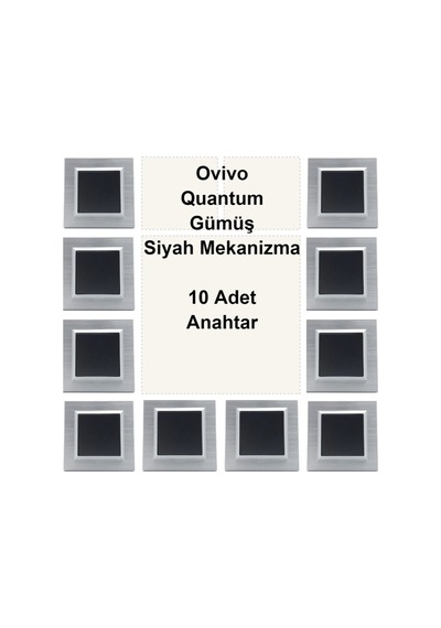 Ovivo Quantum Gümüş Siyah Mekanizma 10 Adet Anahtar