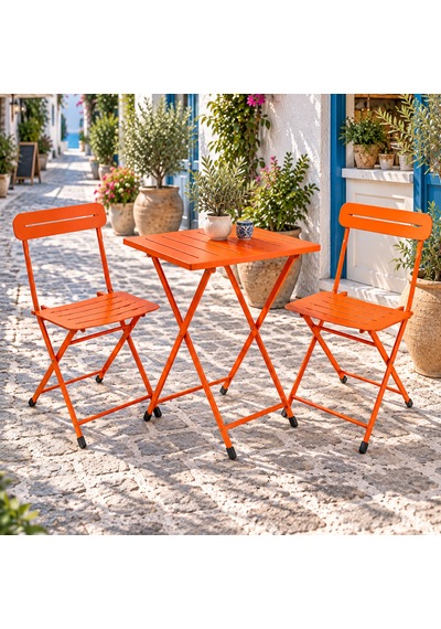 Katlanır Metal Balkon Bahçe Bistro Masa Sandalye Seti 2 Kişilik 1 Masa 2 Sandalye Turuncu 1638 Katlanır Metal Balkon Bahçe Bistro Masa Sandalye Seti 2 Kişilik 1 Masa 2 Sandalye Turuncu 1638
