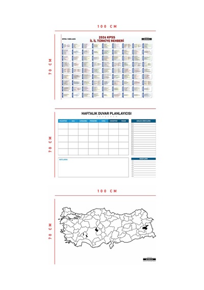 2026 Kpss Türkiye Haritası Duvar Planlayıcı Türkiye Rehberi Rehberem İrem Çok Renkli