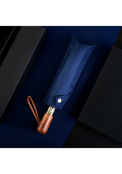 Aventus Umbrella Ahşap Saplı 12 Telli Şemsiye Siyah Lacivert