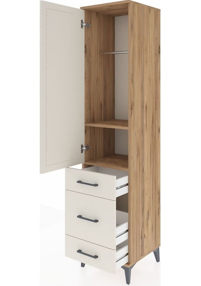 Hyperion Dolap 2 Raflı 3 Çekmeceli Tek Askılı 44x44x195 Çam-a... Çam Hyperion Dolap 2 Raflı 3 Çekmeceli Tek Askılı 44x44x195 Çam-a... Çam
