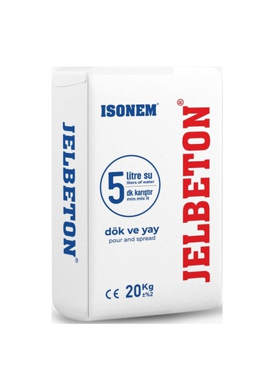 İsonem Jelbeton Beyaz 20 Kg Çimento Esaslı Kendiliğinden Yayılan Renkli Zemin Kaplama Harcı Self Levelıng