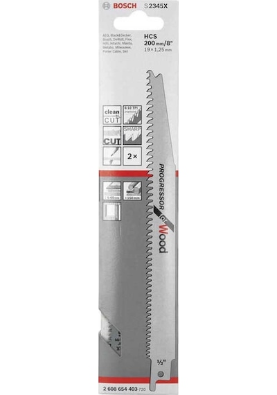 Bosch S 2345 X Progressor For Wood 2'Li Panter Testere Bıçağı - 2608654403