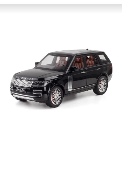 Range Rover Sport Diecast Metal Araba Kapıları-kaput-bagaj Açılır Işıklı Model Araba Siyah Renk