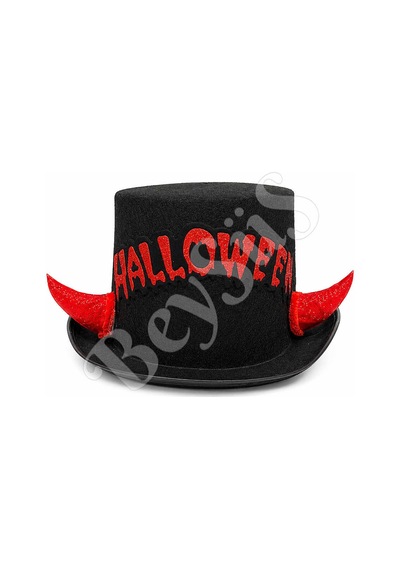 Beysüs Halloween Cadılar Bayramı Şapka Siyah Halloween Yazılı Tüm Yaşlar