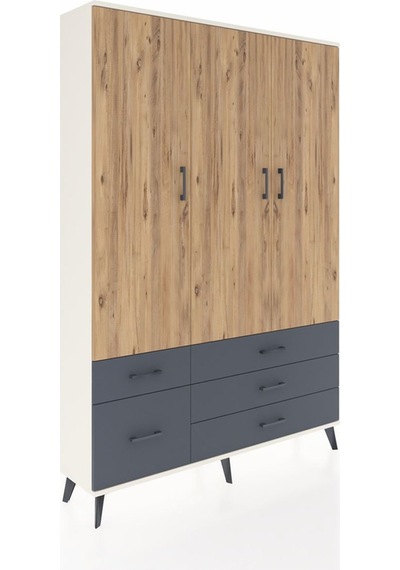 Arges Dolap 5 Raflı 5 Çekmeceli Tek Askılı 132x30x195 Aytaşı-çam/antrasit Atlas Çam/antrasıt Arges Dolap 5 Raflı 5 Çekmeceli Tek Askılı 132x30x195 Aytaşı-çam/antrasit Atlas Çam/antrasıt