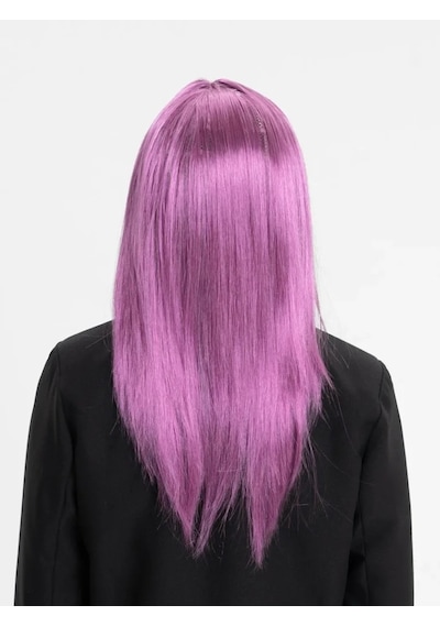 Cesur Rose Pembe Düz Kesim Uzun Peruk 1 Adet Çok Renkli