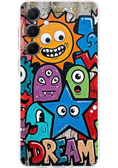 Samsung Galaxy A56 İle Uyumlu Grafiti Dream Street Tasarımlı Şeffaf Silikon Kılıf Şeffaf