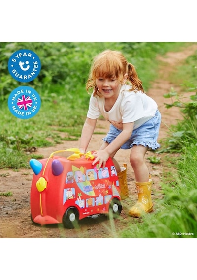 Trunki Peppa Pig Party Bus Binilen Ve Sürülen Çocuk Bavulu Kırmızı