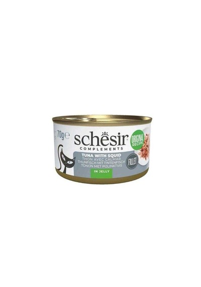Schesir Jöle İçinde Ton Balıklı Ve Kalamarlı Yetişkin Kedi Konservesi 70 Gr