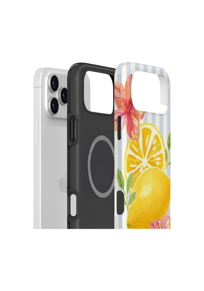 Apple iPhone Uyumlu 17 Pro Vorian Çift Katmanlı Magsafe Kılıf Lemon Blossom Coast