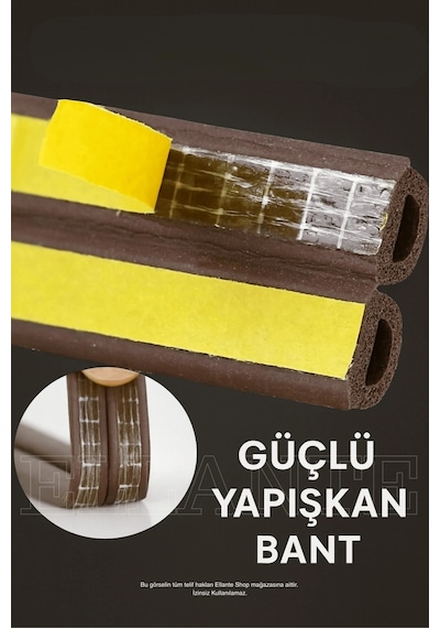 Siyah Kapı Ve Pencere Soğuk İzolasyon Bandı Fitili Kendinden Yapışkanlı Kauçuk Yalıtım Bant 3 Metre