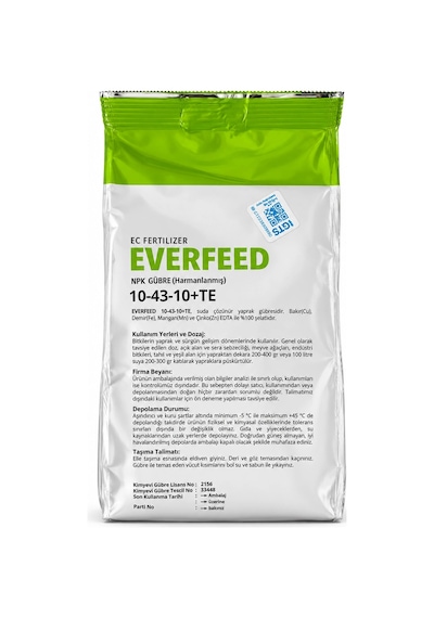 Everfeed 10-43-10 + Te Yaprak Gübresi 1 Kg Yüksek Fosforlu Npk Gübre Diğer