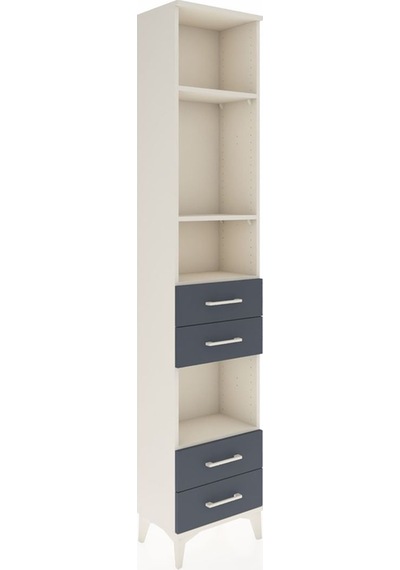 Arges Dolap 4 Raflı 4 Çekmeceli 44x30x221 Aytaşı-antrasit Aytaşı