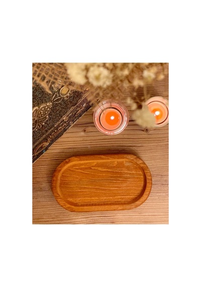 Kahve Sunum Tabaği 17x10cm Çok Amaçlı Yağdanlık Sabunluk Stand Kahverengi Kahverengi