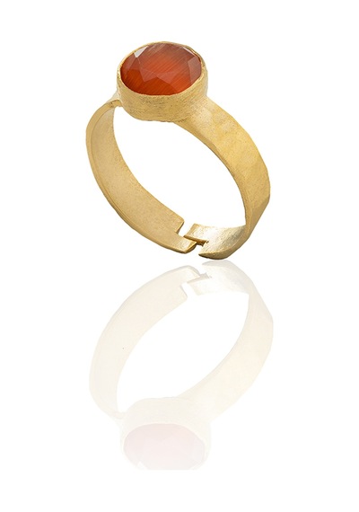 Kadir Jewellery 22 Ayar Altın Kaplama Zirkon Taşlı Kadın Minimal Yüzük Kırmızı 43057904