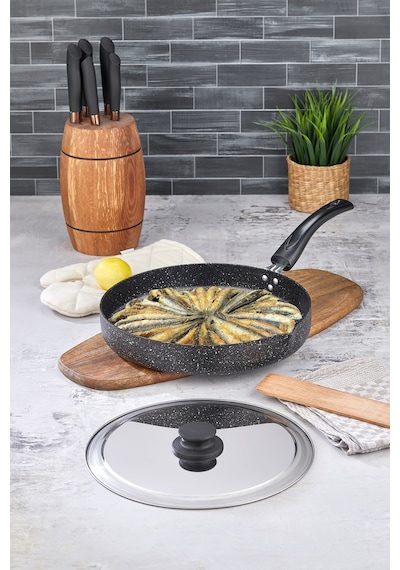 Polochef Çupra Granit Balık Ve Börek Tavası Siyah 34 Cm Siyah