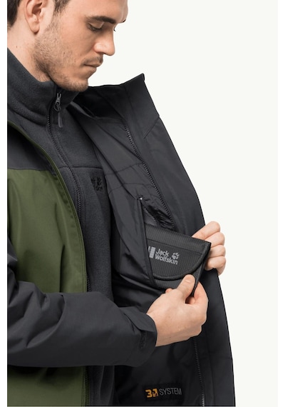 Jack Wolfskin Taubenberg 3in1 Erkek Outdoor Mont 1115311-4129-yeşil Yeşil
