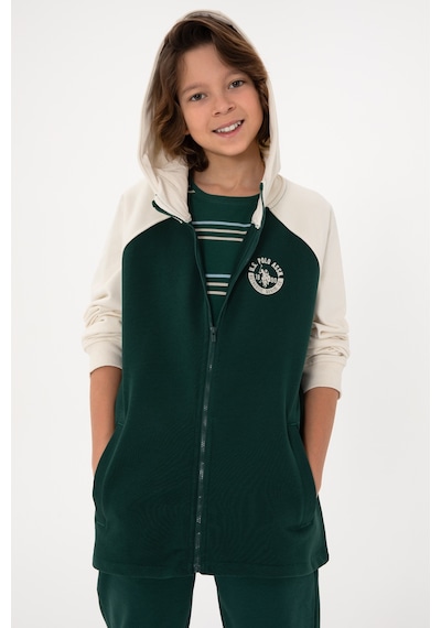 U.S. Polo Assn. Erkek Çocuk Fermuarlı Kapüşonlu Koyu Yeşil Sweatshirt 50293498-VR079 U.S. Polo Assn. Erkek Çocuk Fermuarlı Kapüşonlu Koyu Yeşil Sweatshirt 50293498-VR079