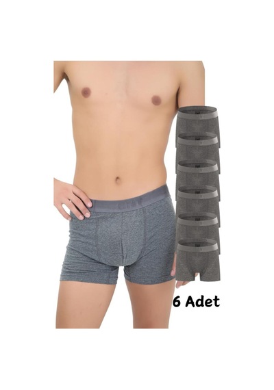 Cnt Erkek Likralı Boxer Özel Kutusunda Premium Boxer Antrasit Antrasit