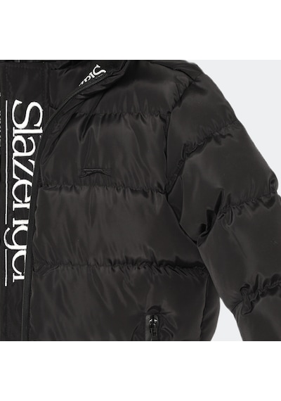 Slazenger NEONS Çocuk Kapüşonlu Şişme Siyah Mont & Kaban