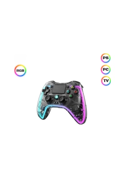 Ape Rgb Gamepad Oyun Kolu Şeffaf 1000 Mah Kablosuz Ps3-ps4-tv-pc-ios Uyumlu Wirelles
