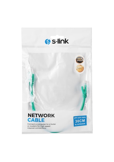 S-lınk Sl-cat6030gr Cat6 Patch 30cm Kablo Yeşil 1923