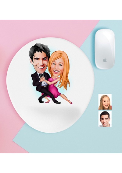 Kişiye Özel Sevgililer Karikatürlü Bilek Destekli Mouse Pad-13