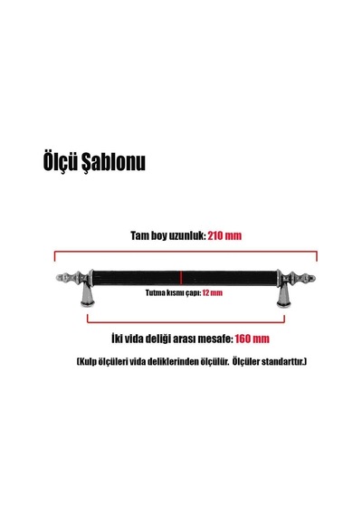 Lüx Ovacık Çekmece Dolap Kapak Kulpu 160 Mm Metal Kulp 10 Adet