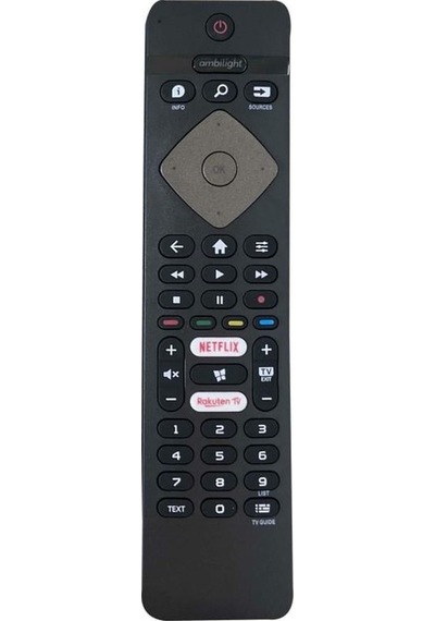 Phılıps Uyumlu 43pfs6805/62 Ambilight Netflix-rakuten Tv Tuşlu Led Tv Kumandası