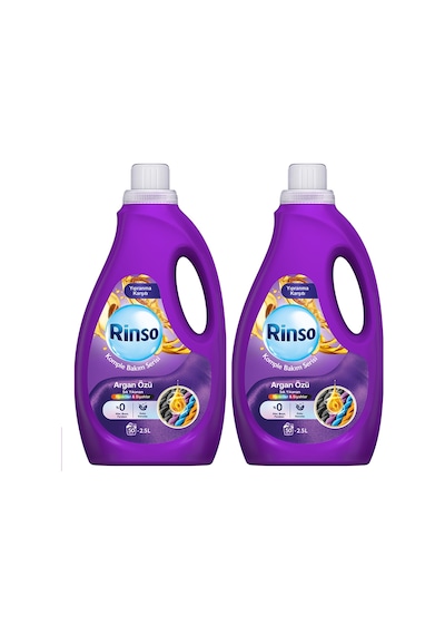Rinso Sıvı Çamaşır Deterjanı Komple Bakım Serisi Argan Özü Renkliler Ve Siyahlar Için 2.5 L X2 Diğer