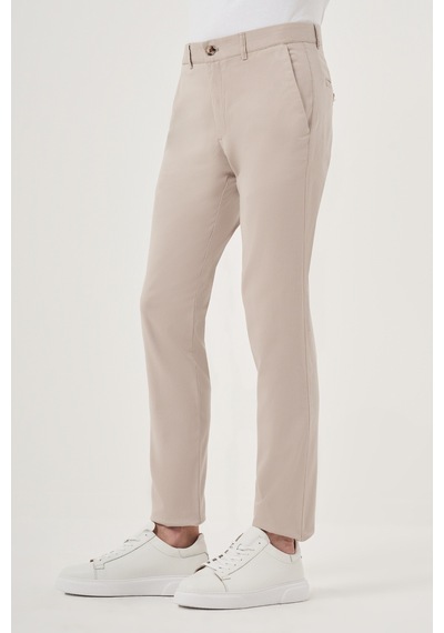 Morven Erkek Bej Yazlık Pamuk Yan Cep Slim Fit Chino Pantolon 25ys003011653 Bej
