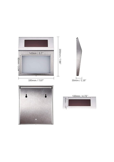 Powermaster Pm-24003 Güneş Enerjili Solar Led Işıklı Paslanmaz Çelik Kapı Numarası