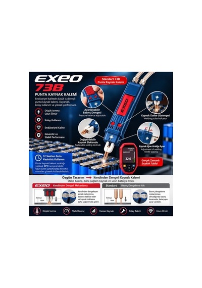 Xtechnx Xtechn093922 Exeo 801d 12 Kw Pil Puntalama, Kapasitif Spot Punta Kaynak Makinesi
