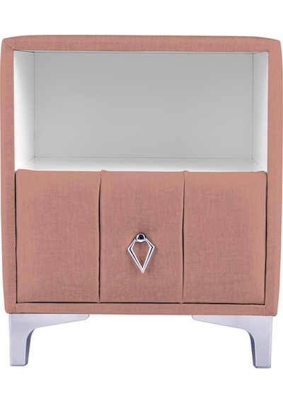 Singular Silver Iki Çekmeceli Pembe Pudra Komodin- Raflı Kumaş Döşemeli Yatak Odası Komodin Modeli Singular Silver Iki Çekmeceli Pembe Pudra Komodin- Raflı Kumaş Döşemeli Yatak Odası Komodin Modeli