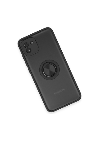 Samsung Galaxy A03 İçin Kamera Korumalı Yüzüklü Kılıf - Leke Tutmaz Mat Ve Dayanıklı Yapı