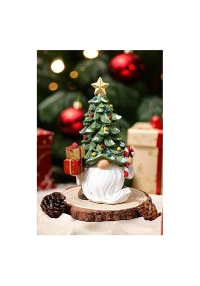 Dekoratif Yılbaşı Cüce Ve Çam Ağacı Biblosu Noel Dekorasyon Figürü Hediyelik Yeni Yıl Süsü Genel