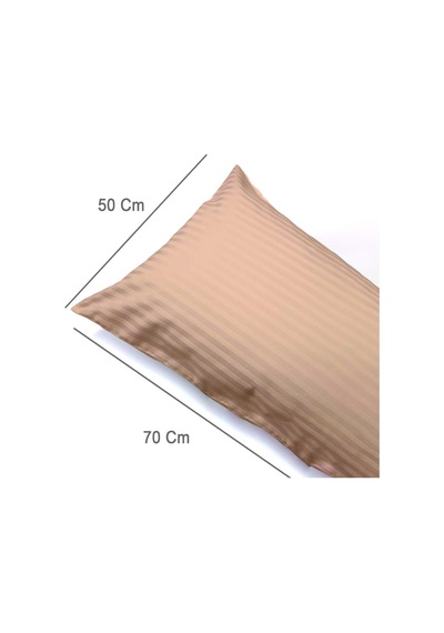 %100 Pamuk Çizgili Saten Yastık Kılıfı 50 X 70 Cm 2'li Paket Balköpüğü Genel