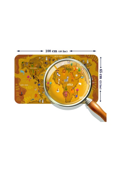 Eğitici Dünya Haritası Dünya Atlası Çocuk Ve Bebek Odası Duvar Sticker-60x105-3781 - Renkli Çok Renkli