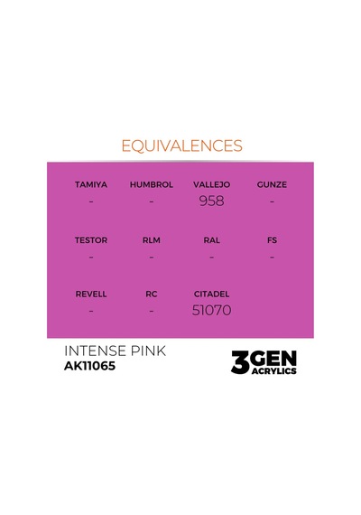 Ak Interactive 11065, 17 Ml. 3gen Intense Pink Maket Boyası Standart