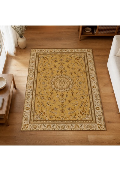 Kartela Halı Suma Halı Jüt Taban Dokuma Halı Hardal Sarısı - 80 X 120 Cm