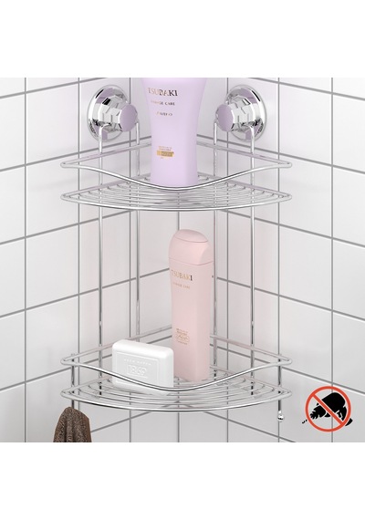 Teknotel DM253 Vakumlu İki Katlı Banyo Duş Rafı Krom
